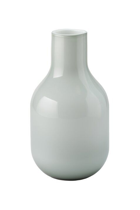 Glasvase Pearl H33cm weiß/grau
