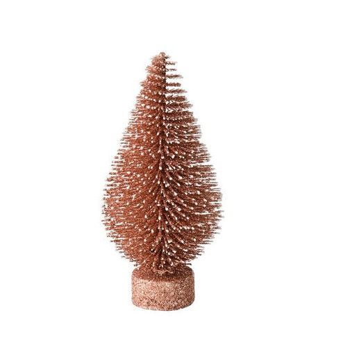 Dekobaum Mini mit Glitzer rosegold Höhe 15 cm
