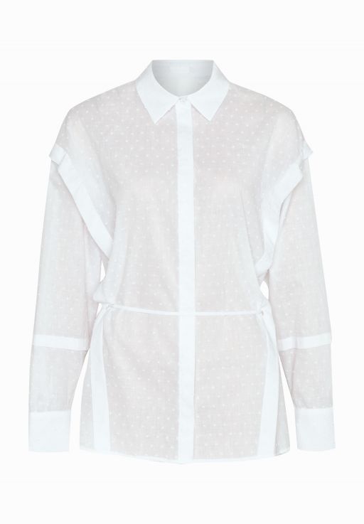 lala Berlin - Weiße Bluse mit Polka Dots