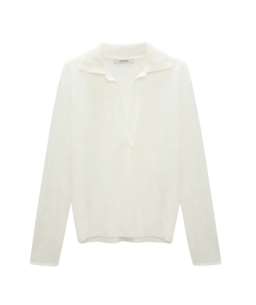 Dorothee Schumacher - Langarmshirt mit Kragen off white