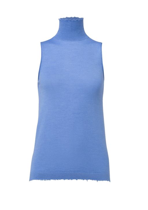 Dorothee Schumacher - Shine Top mit hohem Stehkragen blau