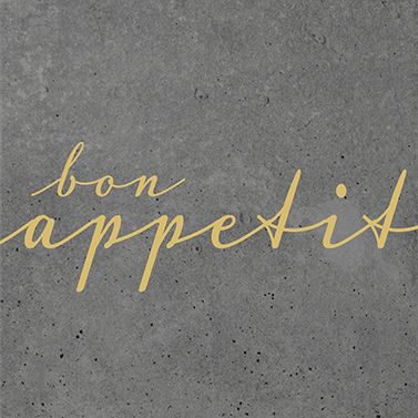 Serviette "bon appetit" grau