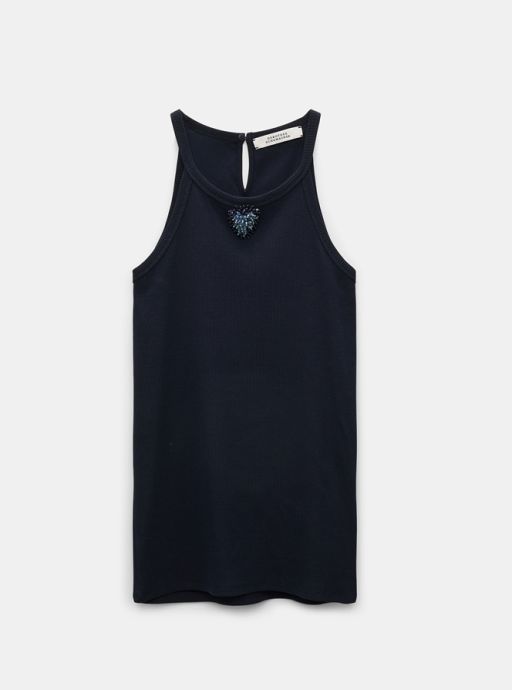 Dorothee Schumacher - Rippentop mit Stickerei dark navy