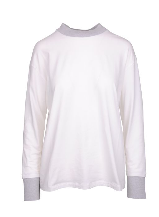 Fabiana Filippi - Longsleeve mit Lurexdetails off-white