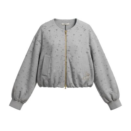 ODEEH - Sweatjacke mit strukturierter Oberfläche