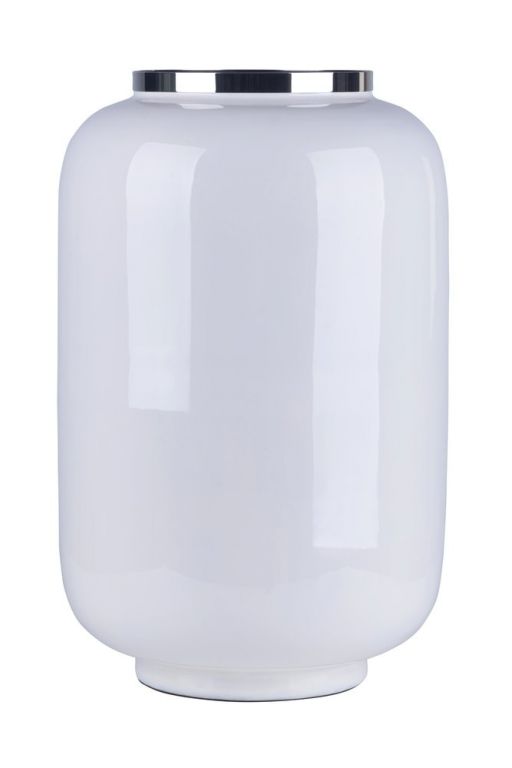 Saigon Vase weiß/silber
