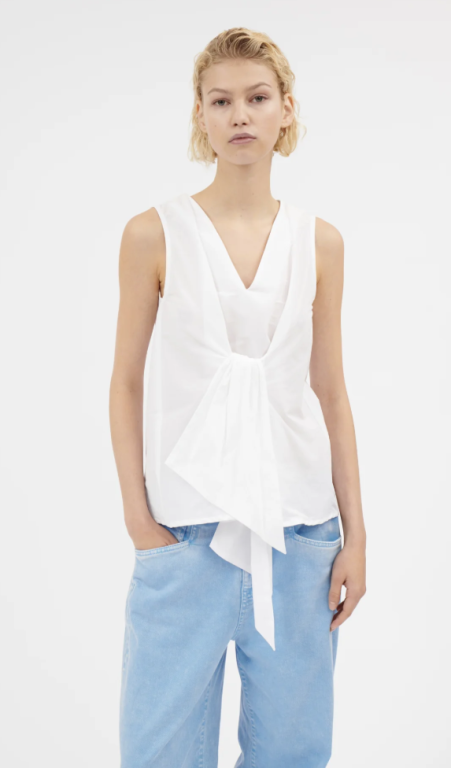 ODEEH - Ärmellose Bluse weiß