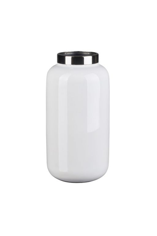 Saigon Vase weiß/silber XS