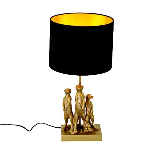 Tischleuchte Erdmännchen gold/ schwarz