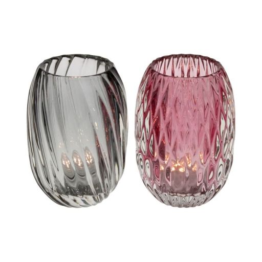 Glaswindlicht rosa/grau