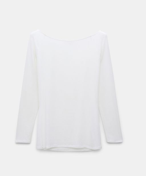Dorothee Schumacher - Langarmshirt aus elastischem Jersey off white