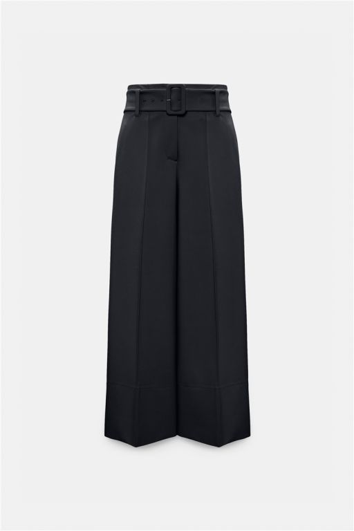 Dorothee Schumacher - Hochtaillierte Culotte Pants aus Baumwolle navy