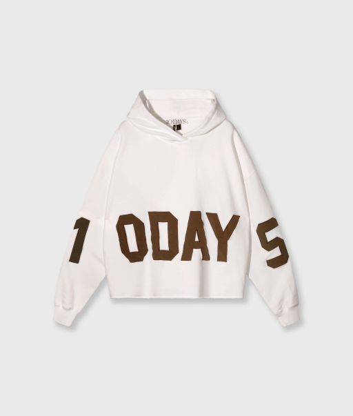 10 Days - Statement Hoodie weiß/braun