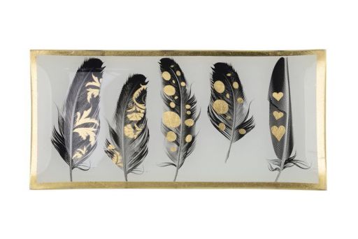 Love Plates Glasteller Feder