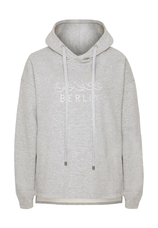 lala Berlin - Hoodie grau mit Swarowski Steinen