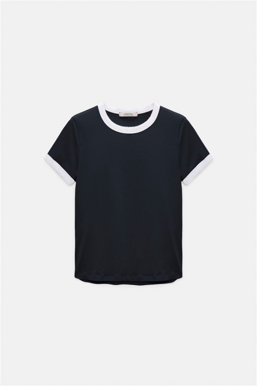 Dorothee Schumacher - T-Shirt mit kontrastierendem Einfass navy