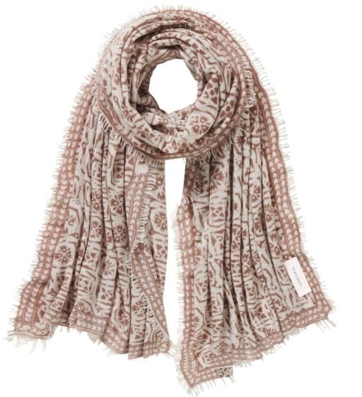 Pur Schoen Kaschmirschal Kaleidoskop – Eisblau Asphalt bedruckt