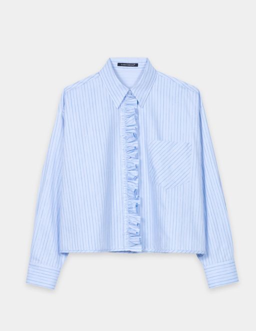 Luisa Cerano - Hemdbluse mit Rüschen light/blue