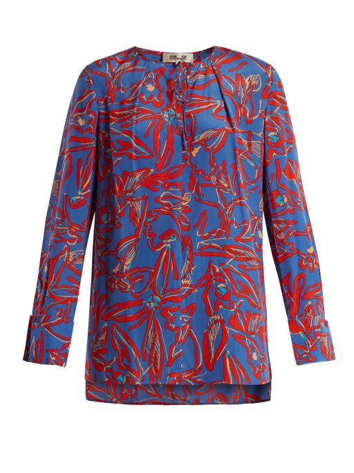 Diane von Fürstenberg - Seidenbluse mit Blumenmuster