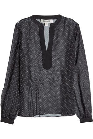 Diane von Fürstenberg - Seiden Bluse mit weißen Punkten