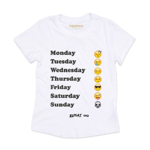 Happiness - T-Shirt Splendida "Monday" weiss