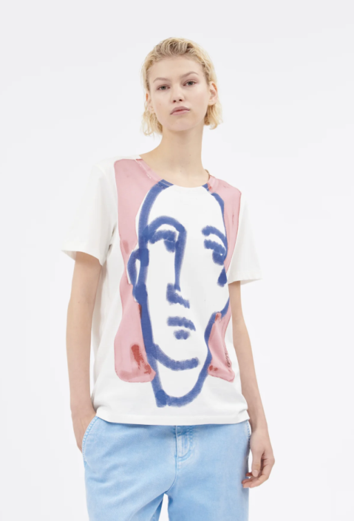 ODEEH - T-Shirt mit Portrait Print