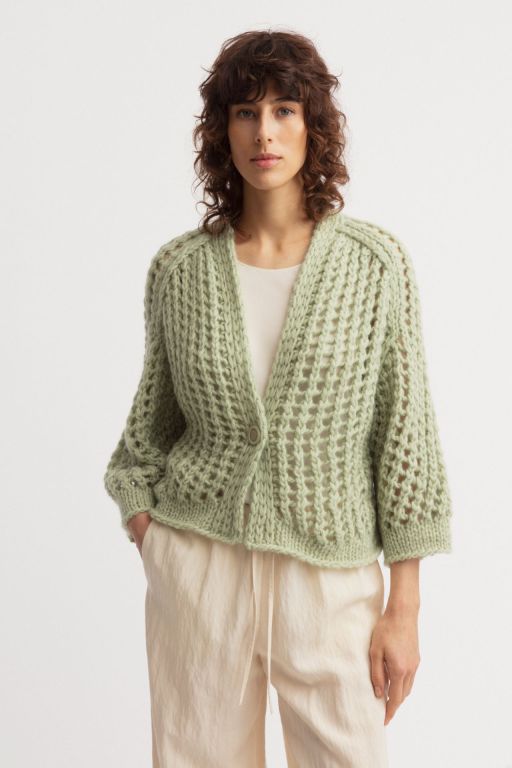 Iris von Arnim - Handstrick Cardigan Ivenya pistazie