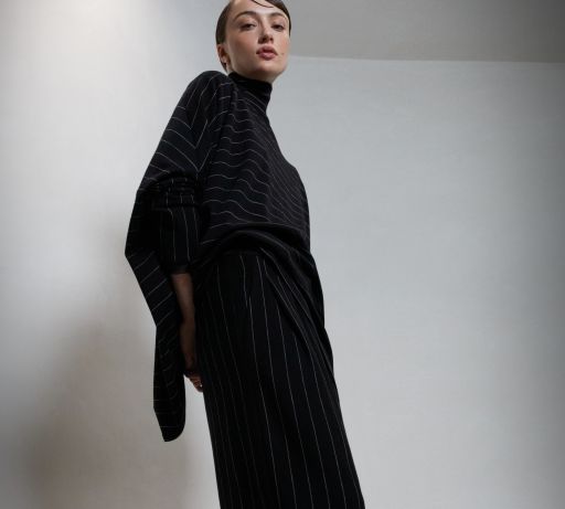 Uli Schneider - Pinstripe Oversize Shirt black