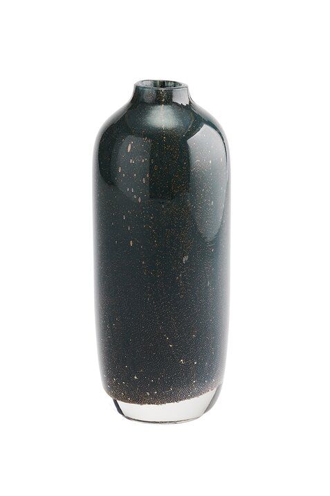 Linen Vase H19cm Glitzer Bubbles lang anthrazit