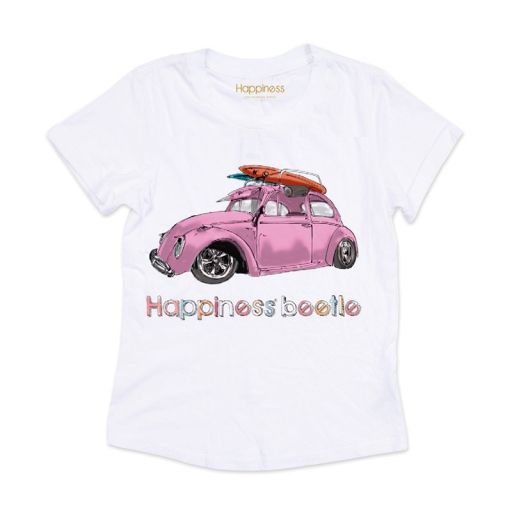 Happiness - T-Shirt Splendida "Happy Beetle" weiß