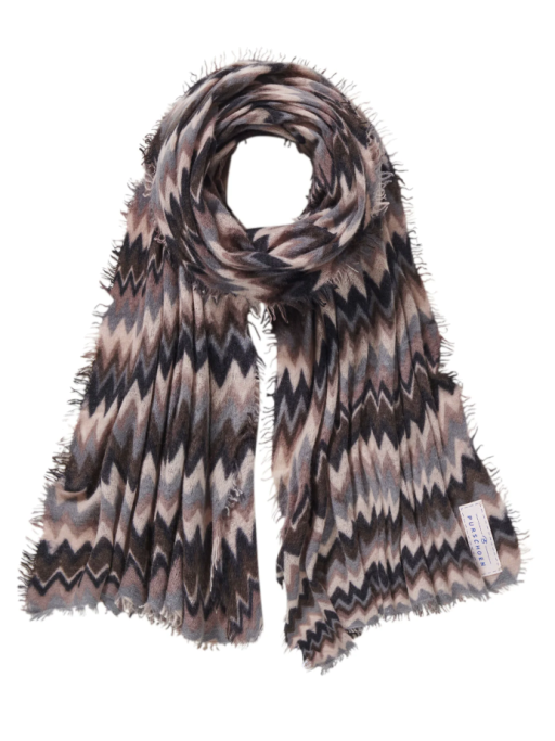 Pur Schoen - Cashmereschal Chevron black coffee