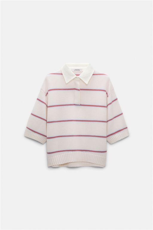 Dorothee Schumacher - Gestreiftes Polo Pullover white sky trio