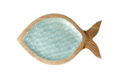 Boathouse Tablett Fischform hellblau
