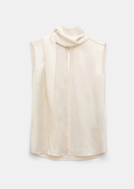 Dorothee Schumacher - Ärmellose Bluse aus Seidensatin eggshell