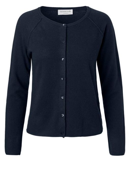 Rosemunde - kurze Strickjacke mit Kaschmere dunkelblau