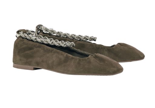 Dorothee Schumacher - Lederballerina mit abnehmbarer Chain khaki