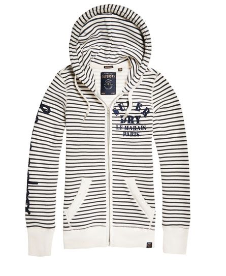 Superdry - Ziphoodie stripe L