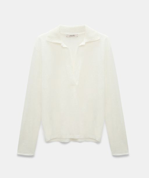 Dorothee Schumacher - Langarmshirt mit Kragen off white