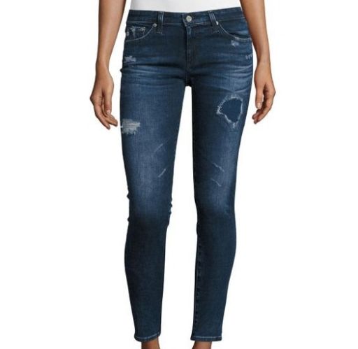 AG Jeans - Legging Ankle 8 Years destroyed blau