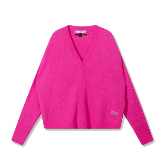 10 Days - Sweater mit V-Ausschnitt neon pink