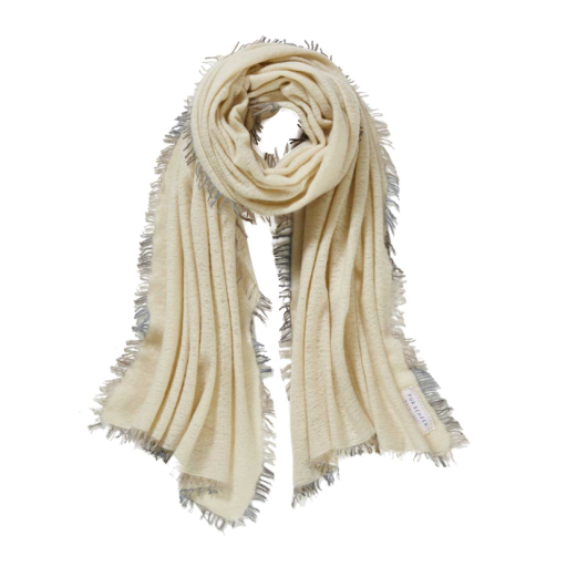 Pur Schoen - Cashmereschal natural Fransen grey