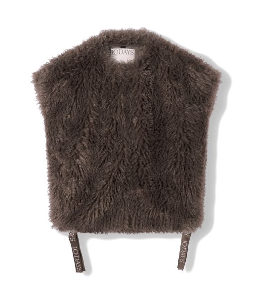 10 Days - Fake Fur Weste moonrock