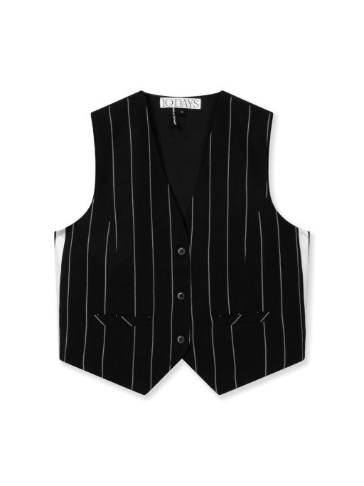 10 Days - Weste pinstripe black