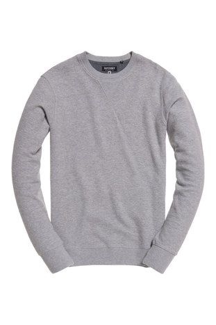 Superdry - Herren Tailorman Crew Grey Marl rib