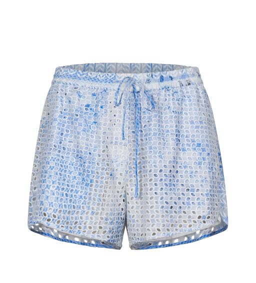 lala Berlin - Short mit Lochmuster blau-weiß