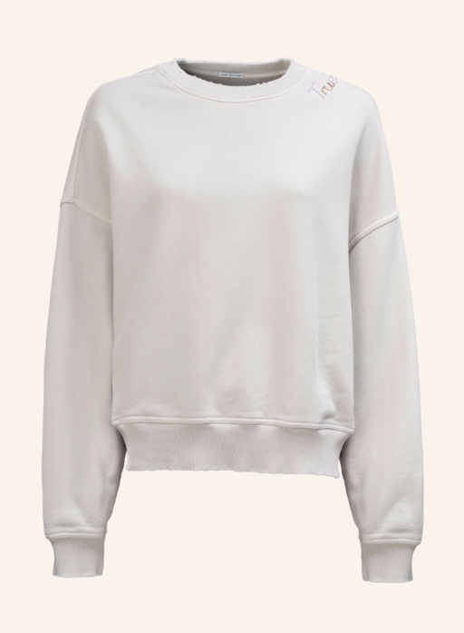 True Religion - Sweater Crew Embro palebeige