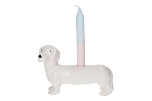 Leoni Living - Mignon Kerzenhalter Dackel weiß
