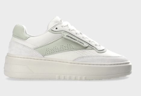 Copenhagen - Sneaker leather mix white/sage