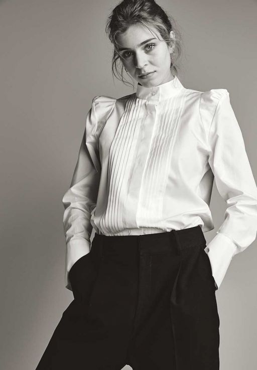 Eva Mann - Bluse mit Biesendetails am Vorderteil