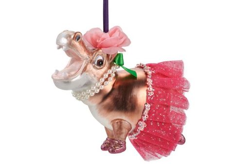 Hänger Hippo mit Tütü braun/rosa